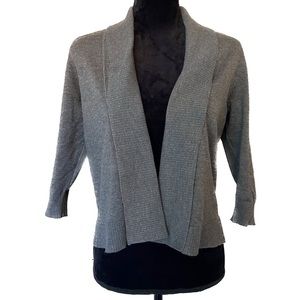 ECLECTIC Treasures Sz Small Gray Cropped Open Style Knit Cardigan Sweater